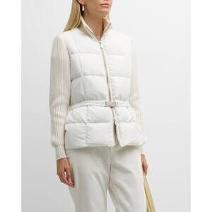 Eleventy Belted Nylon Jacket BIanco Small